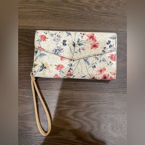 WHITE AND FLORAL PRINT WOMENS WALLET